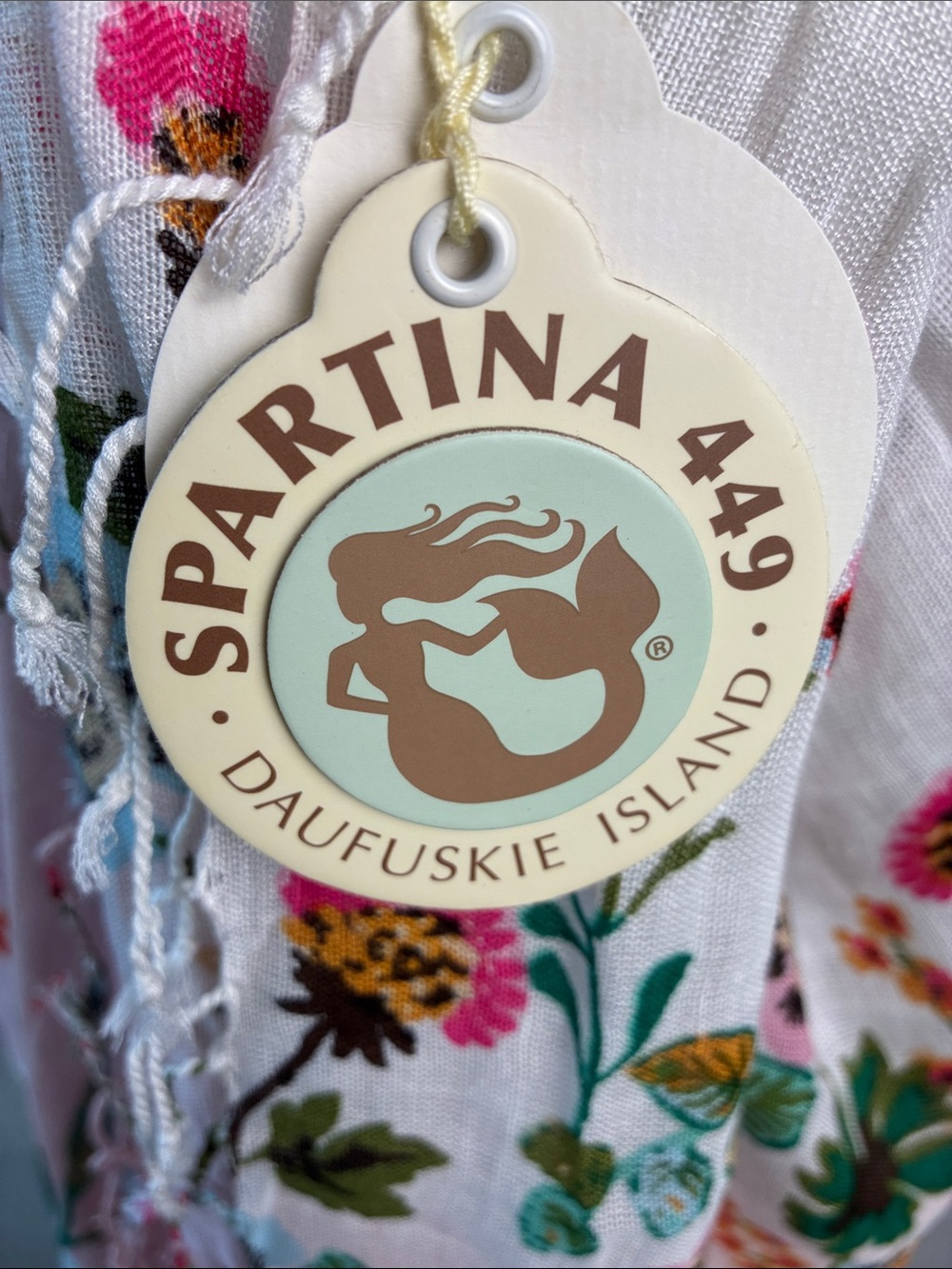 Spartina Floral Light Pink Ombre Shawl with Fringe - Picture 12 of 13